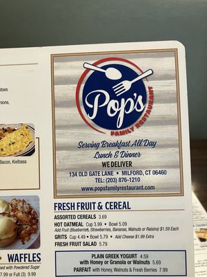 Menu photo 5 Pop's Family Restaurant Milford, CT Menu photo 5 Pop's Family Restaurant Milford, CT