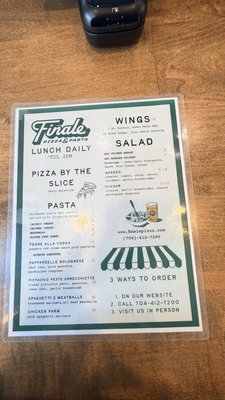 Menu photo 1 Finale Pizza Charlotte, NC Menu photo 1 Finale Pizza Charlotte, NC