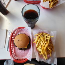 Cheery Coke, Fries and Cheeseburger Cheery Coke, Fries and Cheeseburger
