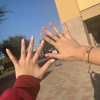 Miss Queenie Nails & Spa - left: i got the hailey bieber glazed donut nails right: my sister got clear nail polish and little hearts - Nail Salons Near Me - Chino, California Miss Queenie Nails & Spa - left: i got the hailey bieber glazed donut nails right: my sister got clear nail polish and little hearts - Nail Salons Near Me - Chino, California
