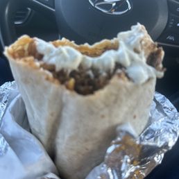 Beef Burrito with Nacho Average special sauce Beef Burrito with Nacho Average special sauce