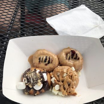Better Together Donut & Coffee House - S'mores, PB&J, one with pretzels, PB, and white chocolate chips. - Donuts Near Me - Hayesville, North Carolina Better Together Donut & Coffee House - S'mores, PB&J, one with pretzels, PB, and white chocolate chips. - Donuts Near Me - Hayesville, North Carolina