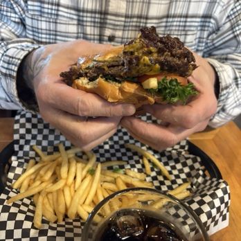 Bitter Root Brewing - Smash burger with French Fries - American Near Me - Hamilton, Montana