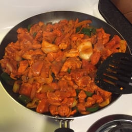 Chicken fajita mixture being cooked up! Chicken fajita mixture being cooked up!