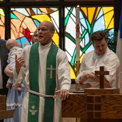 First Good Shepherd Lutheran Church - Pastor B at our most recent baptism.