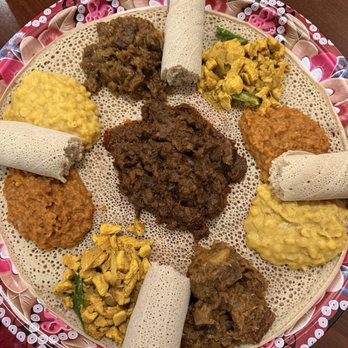 J&K - Meat combo with two sides (middle beef tibbs) - Ethiopian Near Me - Kansas City, Missouri J&K - Meat combo with two sides (middle beef tibbs) - Ethiopian Near Me - Kansas City, Missouri