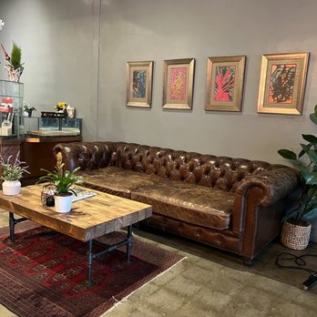 Espressoteric Coffee - a leather couch and coffee table - Coffee & Tea Near Me - Los Angeles, California Espressoteric Coffee - a leather couch and coffee table - Coffee & Tea Near Me - Los Angeles, California