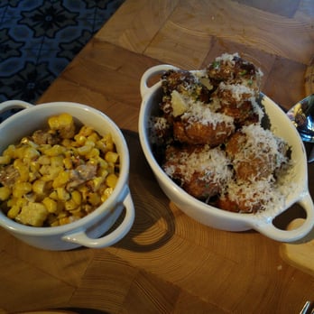 GIADA - Corn with spicy Italian sausage and smashed lemon potatoes side dishes at Giada - Italian Near Me - Las Vegas, Nevada GIADA - Corn with spicy Italian sausage and smashed lemon potatoes side dishes at Giada - Italian Near Me - Las Vegas, Nevada