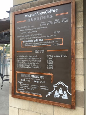 Menu photo 8 Mission Brew Coffee San Diego, CA Menu photo 8 Mission Brew Coffee San Diego, CA