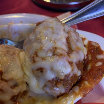 Brooklyn Heights Pizzeria - Up close on the mamas meatball - New American Near Me - Leander, Texas