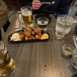 KARAAGE and drafts during happy hour