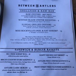 Between the Antlers - Menu