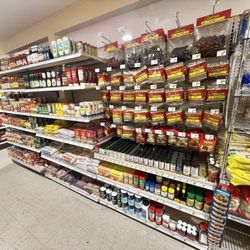 Spices, sauces, dry beans and rice