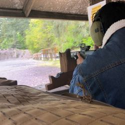 English Pit Rifle & Pistol Range - This was the 50 yard rifle range, it was lightly raining but was covered by the roof that was completely covering the shooting area.
