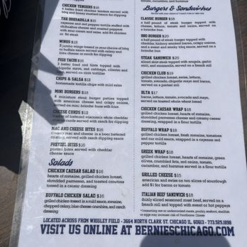 Bernie's Tap & Grill - Menu - Bars Near Me - Chicago, Illinois Bernie's Tap & Grill - Menu - Bars Near Me - Chicago, Illinois