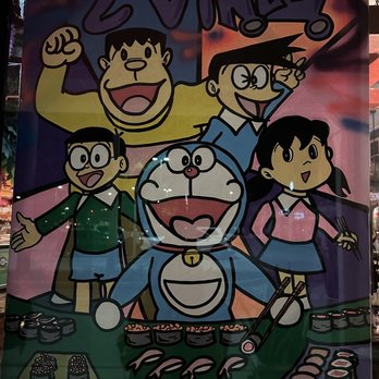2 Vinez - a cartoon character with a group of children - Asian Fusion Near Me - Jupiter, Florida