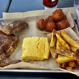 This is what we received. Look at the portion size of the So Called Whole chicken.