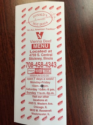Menu photo 5 Donald's Famous Hot Dogs Chicago, IL