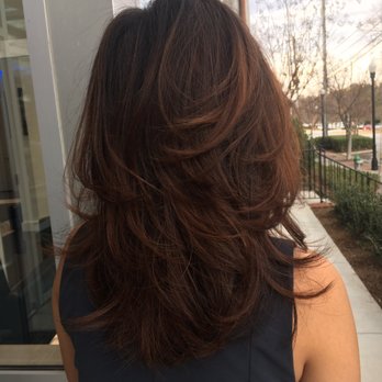 Alexandar Salon - Perfect layers in my hair that I had visioned! Color back to a brown but still with dimension. Love it! - Hair Salons Near Me - Chamblee, Georgia