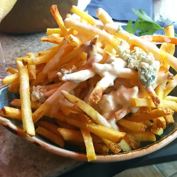 Saint & Second - Truffle Fries topped with truffle/blue cheese sauce... Amazing! - New American Near Me - Long Beach, California