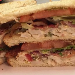 Chicken salad club sandwich. So. Good.