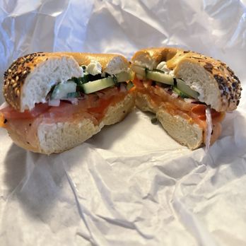 The Posh Bagel - Smoked Salmon Bagel w/ everything bagel - Bagels Near Me - Castro Valley, California The Posh Bagel - Smoked Salmon Bagel w/ everything bagel - Bagels Near Me - Castro Valley, California