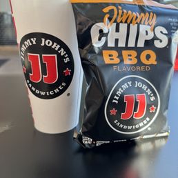 a bag of jimmy johns bbq and a cup of jimmy johns a bag of jimmy johns bbq and a cup of jimmy johns