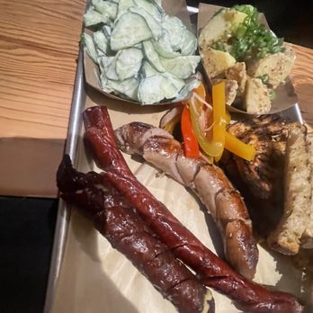 gute Laune - 3 choices of sausage bratwurst, jalapeno and cheese and Rialto. Served with toast and salads - Bars Near Me - Bozeman, Montana gute Laune - 3 choices of sausage bratwurst, jalapeno and cheese and Rialto. Served with toast and salads - Bars Near Me - Bozeman, Montana