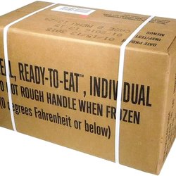 Brigadoon Army Surplus - REAL DEAL; real military MRE meals by the case or individually. Vegetarian Meals available.