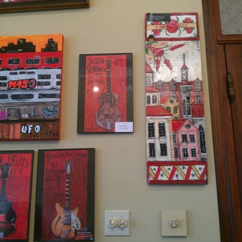 Aromas - Cool art all over the place here! (Probably local artists too.) - Coffee Roasteries Near Me - Charles City, Iowa