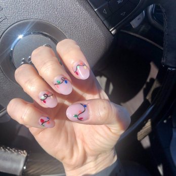 Polished Nail Lounge - Summer did an AMAZING job on my Christmas light nails - Nail Salons Near Me - Houston, Texas Polished Nail Lounge - Summer did an AMAZING job on my Christmas light nails - Nail Salons Near Me - Houston, Texas
