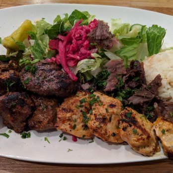 Hummus Mediterranean Kitchen - House Combo platter - Mediterranean Near Me - San Mateo, California Hummus Mediterranean Kitchen - House Combo platter - Mediterranean Near Me - San Mateo, California