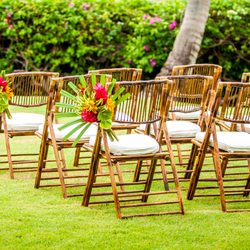 Envisions Weddings - Tropical Wedding Ceremony with our Bamboo Folding Chairs