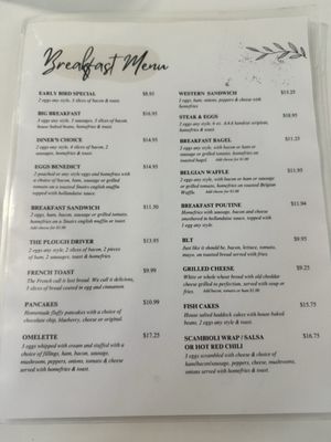 Menu photo 1 Windsor Street Diner Halifax, NS