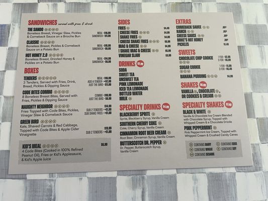 Menu photo 2 BIRDCODE Chicken Brookfield, CT
