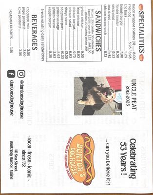 Menu photo 2 Dunton's Doghouse Boothbay Harbor, ME