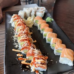 Salmon Avocado, Negihama (Yellowtail) Roll, Scorpion