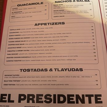 El Presidente - Menu - Mexican Near Me - Washington, DC, District of Columbia El Presidente - Menu - Mexican Near Me - Washington, DC, District of Columbia