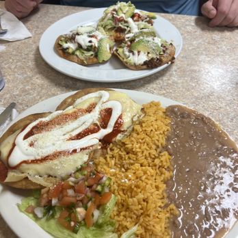Joys Restaurant - Huevos rancheros in front and chorizo tostadas in back. Both amazing! - Breakfast & Brunch Near Me - Norwich, Connecticut