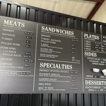 Blackland Smokehouse - Menu 6/20/26 - Barbeque Near Me - Sweetwater, Texas