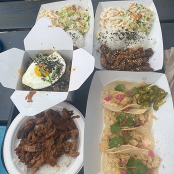 Marination Ma Kai - 2 Luau plates, Kimchi Fried Rice, Fish Tacos, kids plate - Korean Near Me - Seattle, Washington Marination Ma Kai - 2 Luau plates, Kimchi Fried Rice, Fish Tacos, kids plate - Korean Near Me - Seattle, Washington