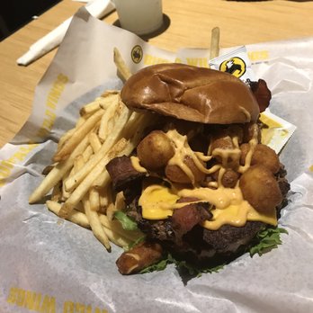 Buffalo Wild Wings - Kese's burger with cheese curds on top. Forgot the name - American Near Me - Alabaster, Alabama Buffalo Wild Wings - Kese's burger with cheese curds on top. Forgot the name - American Near Me - Alabaster, Alabama