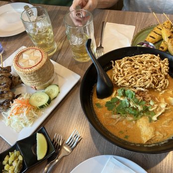 Siam Station - Pork skewers with sticky rice Zesty - Thai Near Me - Irvine, California