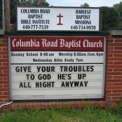 Columbia Road Baptist Church - Entrance Sign