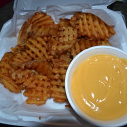 Decker's Sports Bar - Waffle fries with nacho cheese sauce