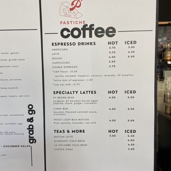 Pastiche Provisions - Coffee menu - Cheese Shops Near Me - Bowling Green, Kentucky Pastiche Provisions - Coffee menu - Cheese Shops Near Me - Bowling Green, Kentucky