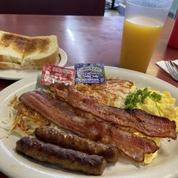 Little Pat's Place - Combo plate breakfast. $9.50. Yum.