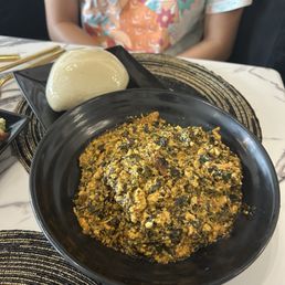 Pounded Yam With Soup (Egusi)