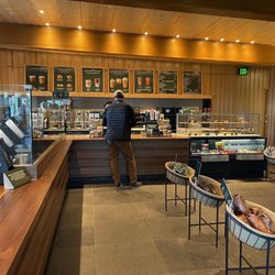Starbucks - Interior is classic Starbucks but very roomy and has nice seating areas