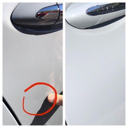 Ding on left, after repair on right Ding on left, after repair on right
